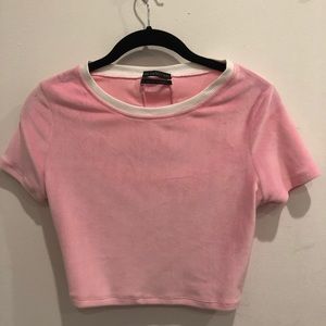URBAN OUTFITTERS Pink velour crop top